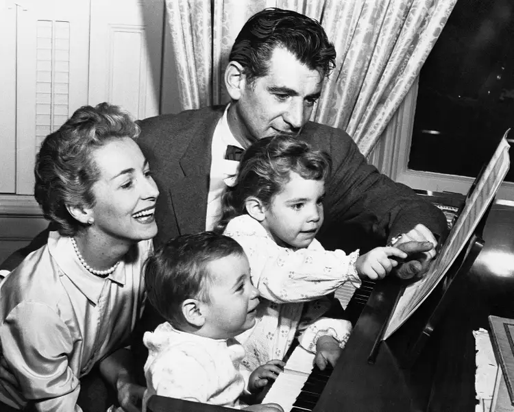 Leonard Bernstein with family